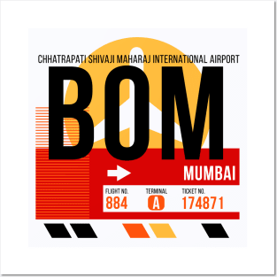 Mumbai (BOM) Airport // Sunset Baggage Tag Posters and Art